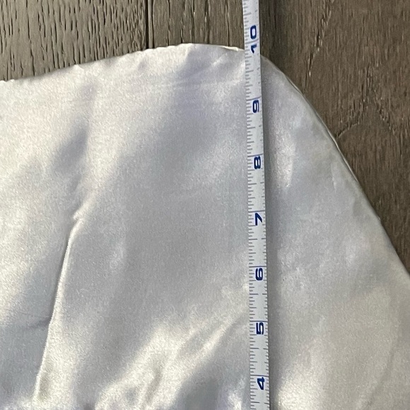 SILVER Satin Fringe Christmas Stocking Decor - Picture 5 of 5